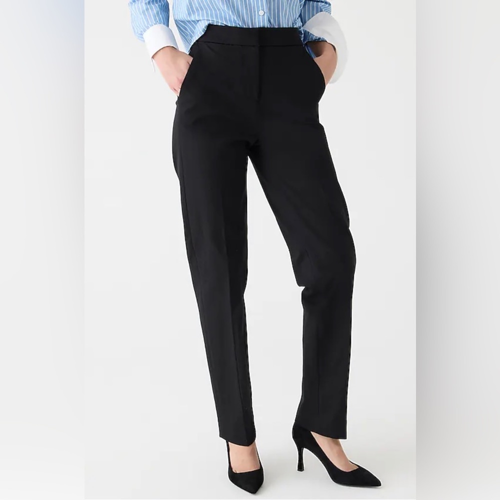 J. Crew Kate Straight Leg Pant in Bi-Stretch in Wool Blend | Navy | Size 16T